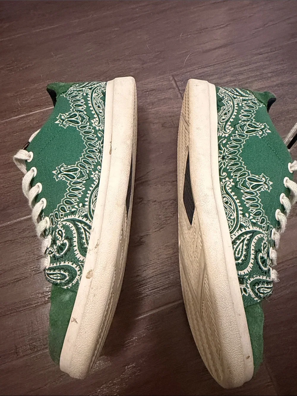 Tory Burch Green Canvas Sneakers with White Laces